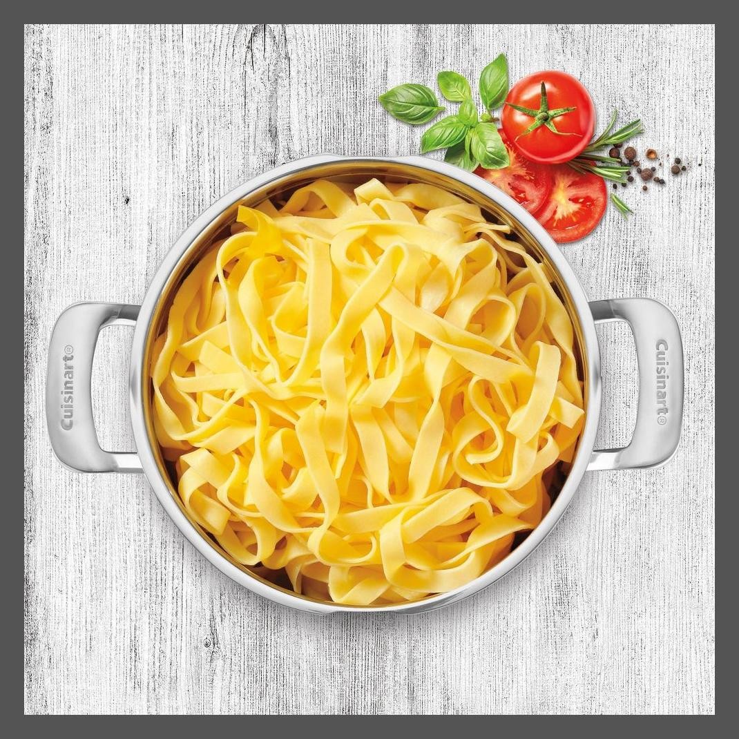 Cuisinart 2PC Stainless Steel Pasta Pot Set 500F 5.75QT Straining Cover