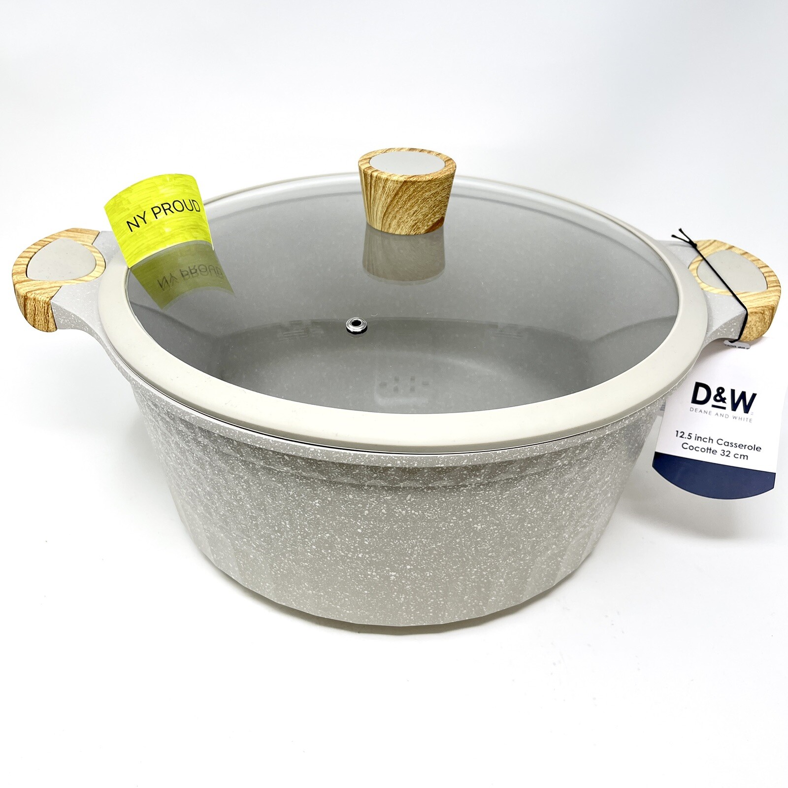 D&W Cookware Casserole Stock Pot Nonstick With Lid 10 Quart, 12.5” DIAMOND CUT