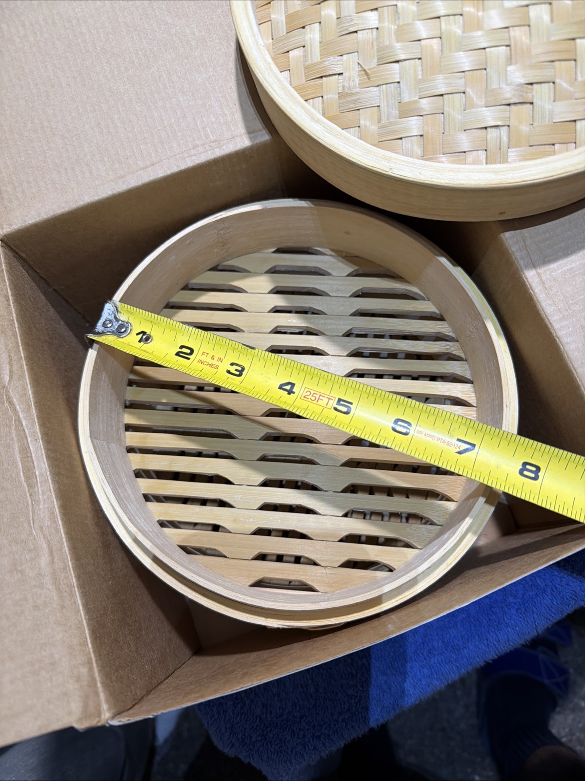 Bamboo Steamer Cooker Basket – 3 Piece – 8” Diameter x 6” Height