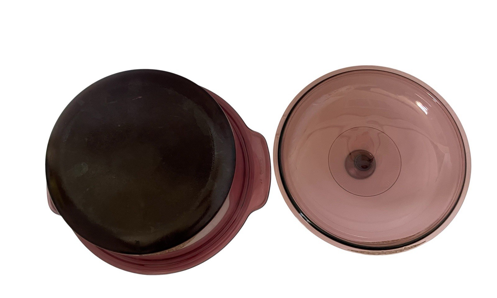 Visions Corning Ware Cranberry 5L Dutch Oven Teflon Bottom w Pyrex Lid
