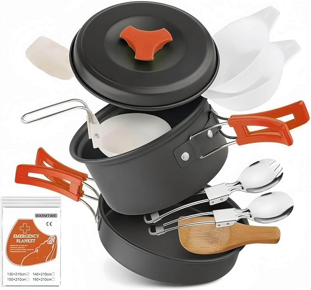 Voyage Living 12 PCS Lightweight Camping Cookware Set – Non-Stick Pots, Pans & U