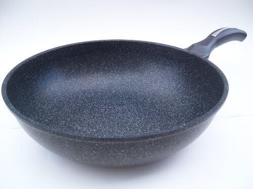 Ceramic Marble Coated Cast Aluminum Non Stick Wok 34 CM