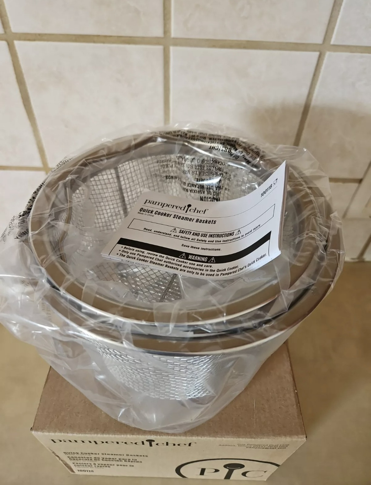 Pampered Chef Quick Cooker Steamer Baskets 100118 NEW n Box