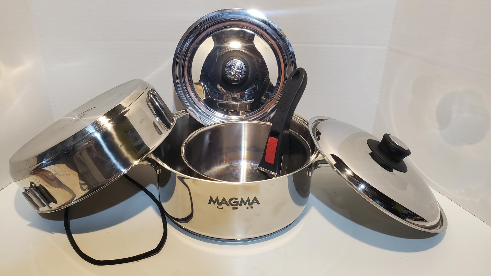 Magma 7 Pc Nesting Stainless Steel Induction Cookware Set A10-362-IND Marine Edn