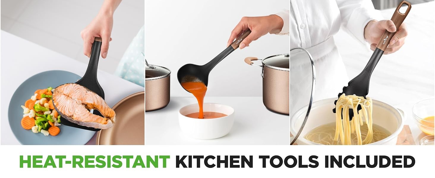 Nutrichef 20 Piece Professional Home Kitchen Cookware and Bakeware, Pots and