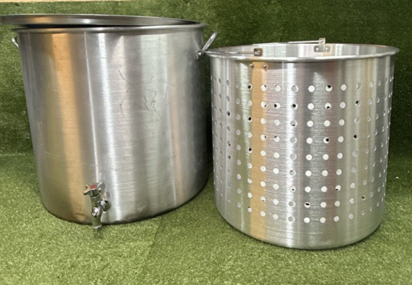 MASSIVE Bass Pro Shops *100 Quart* Stock Pot With Spigot & Basket! HUGE. Used