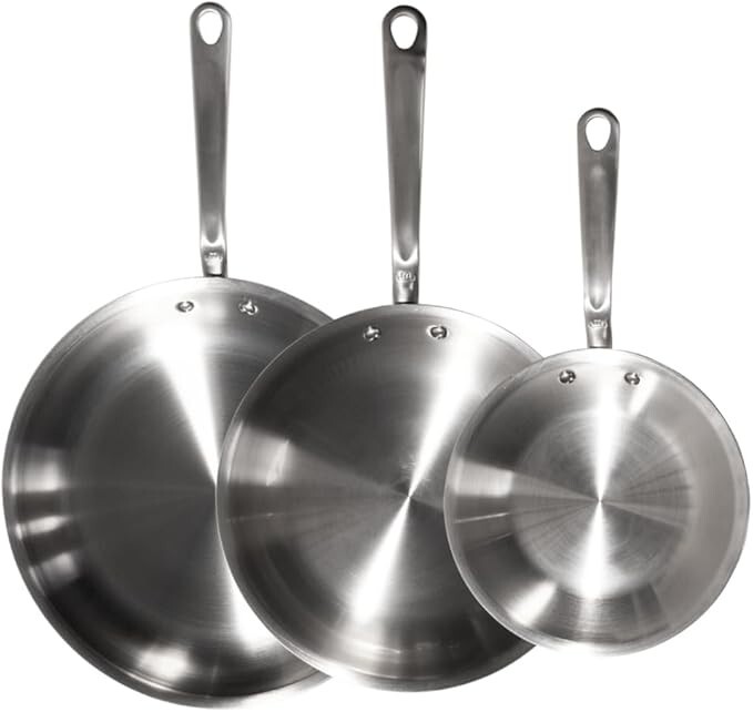 Made In Cookware – 3-Piece (Includes 8″,10″,12″) Stainless Frying Pan Set – 5 P