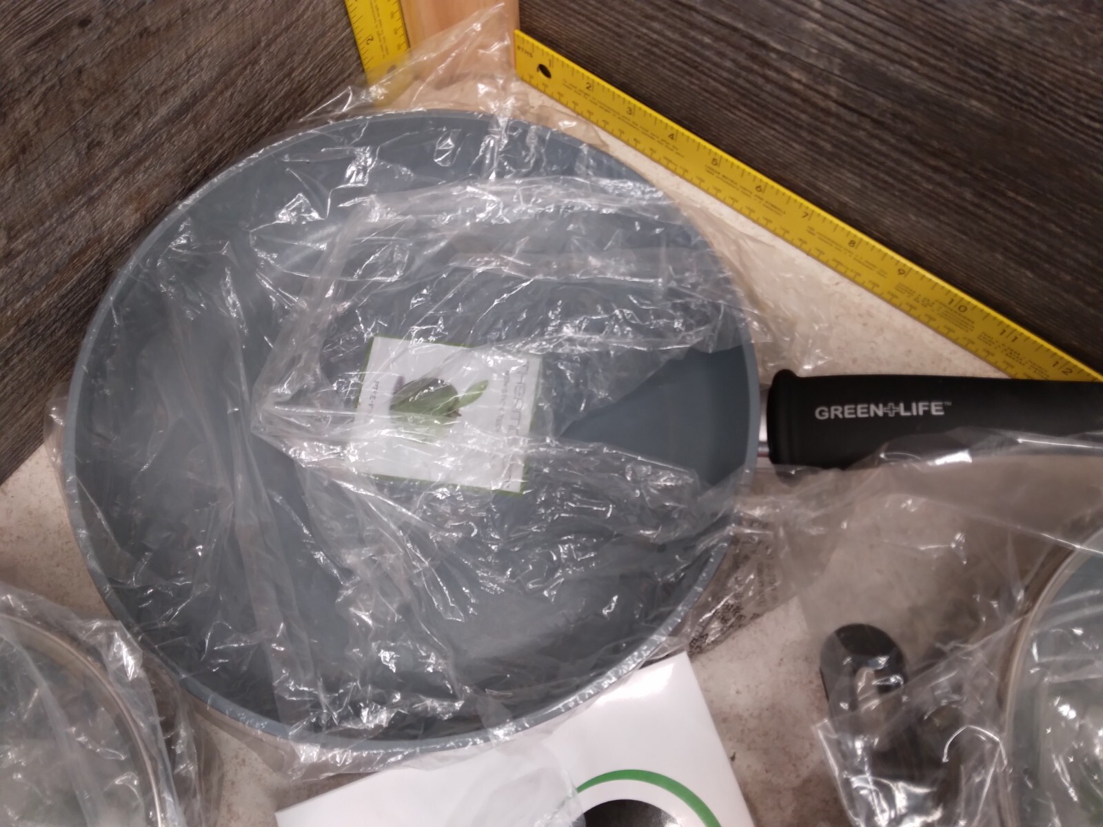 New 10pc Set Green Pan Elite Thermolon Frying Pan Pots Beautiful Stainless