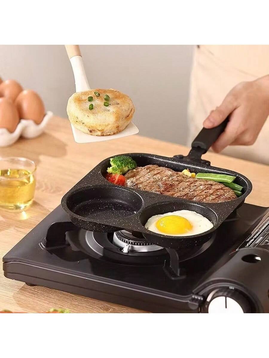 Non Stick Frying Pan Cast Iron Ultra Durable Scratch Resistant 3 in 1 Cookware