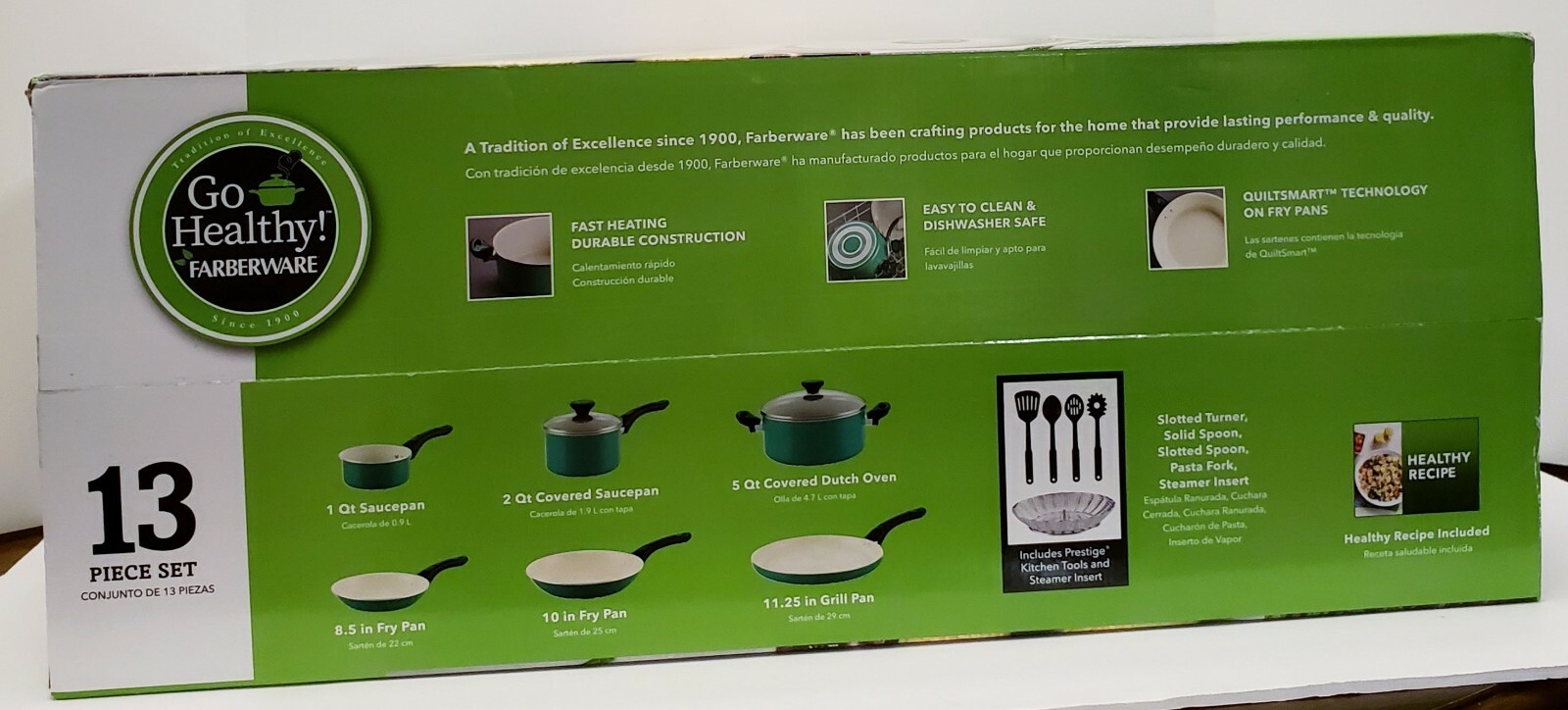 Go Healthy! By Farberware 13 Piece Nonstick Pots And Pans Cookware Set W/ Tools
