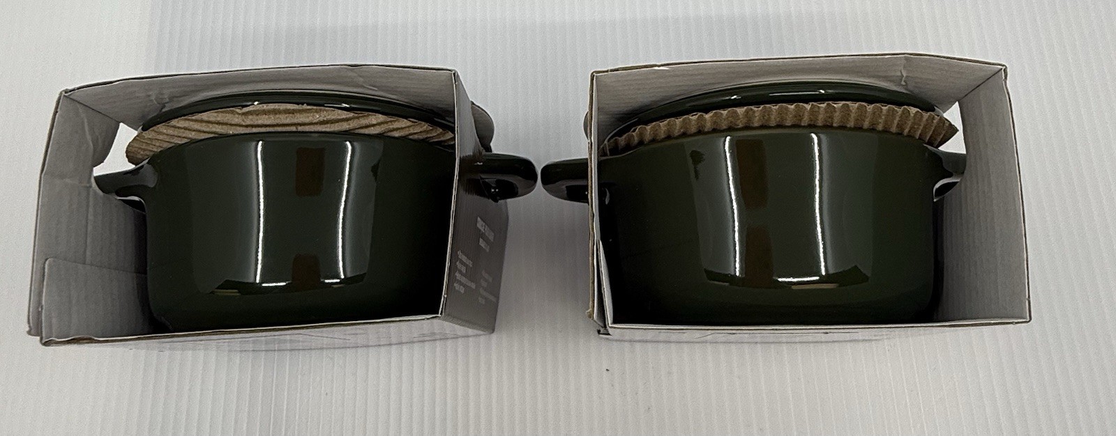 Staub Mini Cocotte Basil Green Ceramic Set of 2, 10cm, Dishwasher Safe