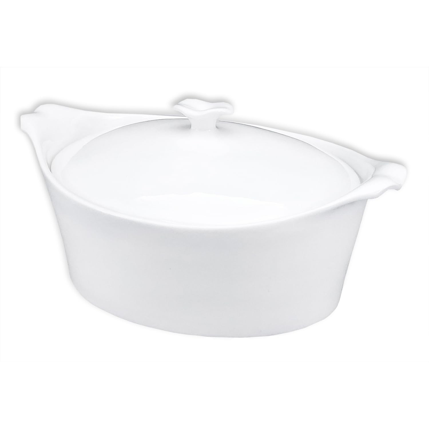 Jinsongdafa 8.7 X 6.7 Ceramic Oval Casserole Dish Lids1.6 Qt White French