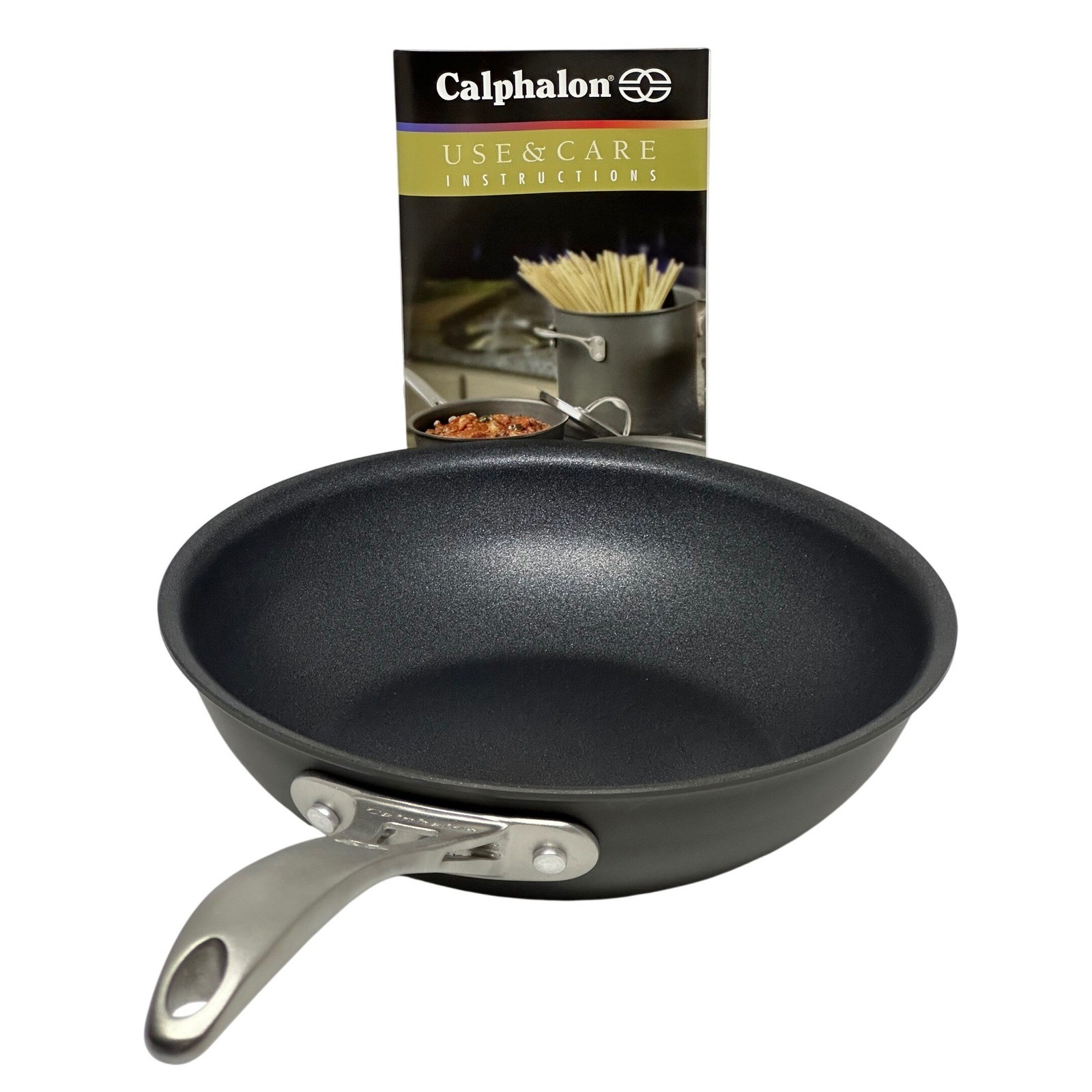 Calphalon One Nonstick 9 Inch Open Skillet Pan Gray Hard Anodized 1609 2 QT