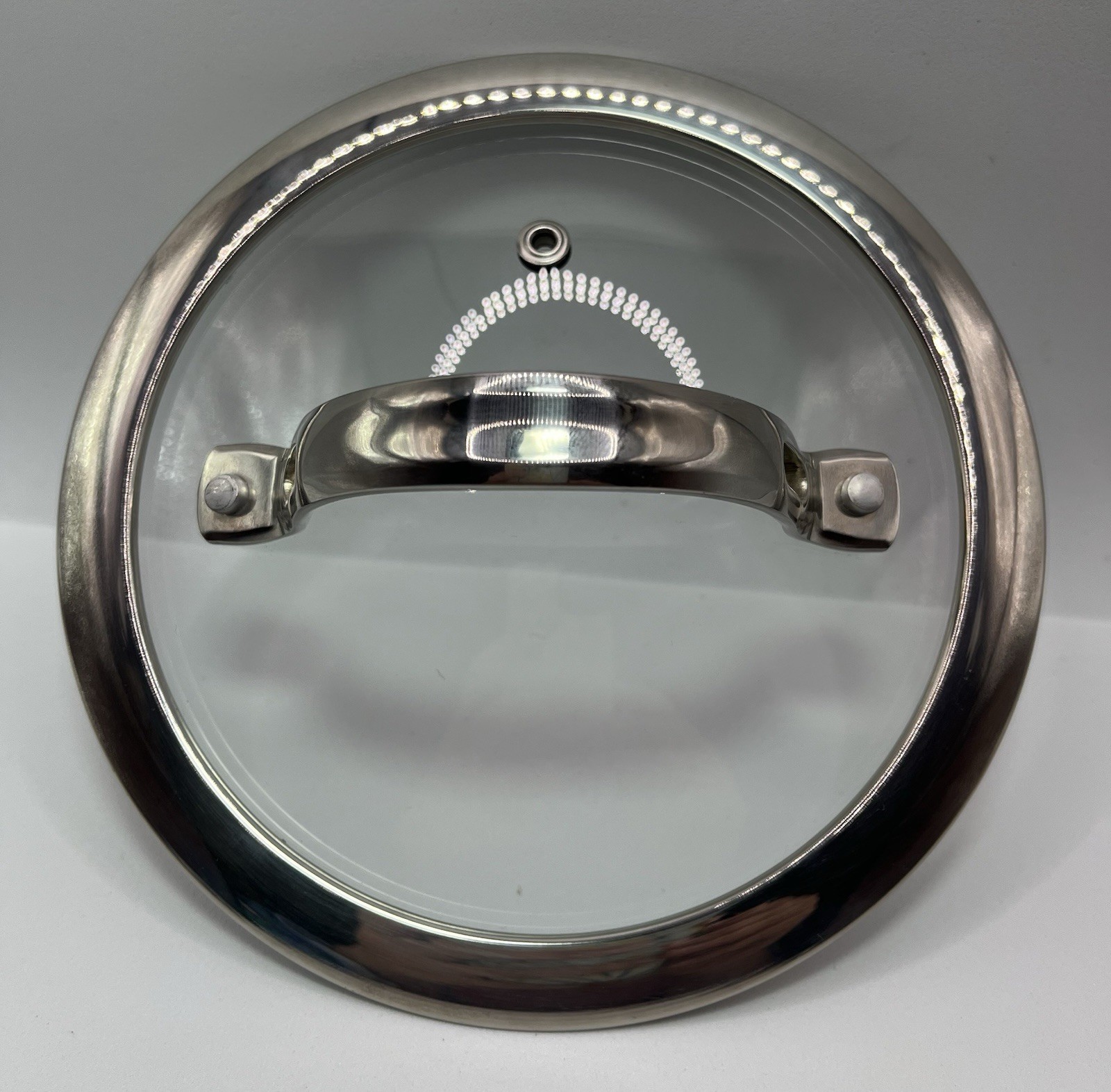 Stainless Steel Glass Lid 6 5/8” Dia For 6” Inside Diameter Pot Pan Vented