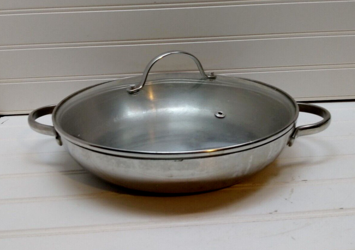 Revere Ware Proline 10″ Skillet Copper Core Stainless 2 Qt Saute Pot Fry Pan Lid