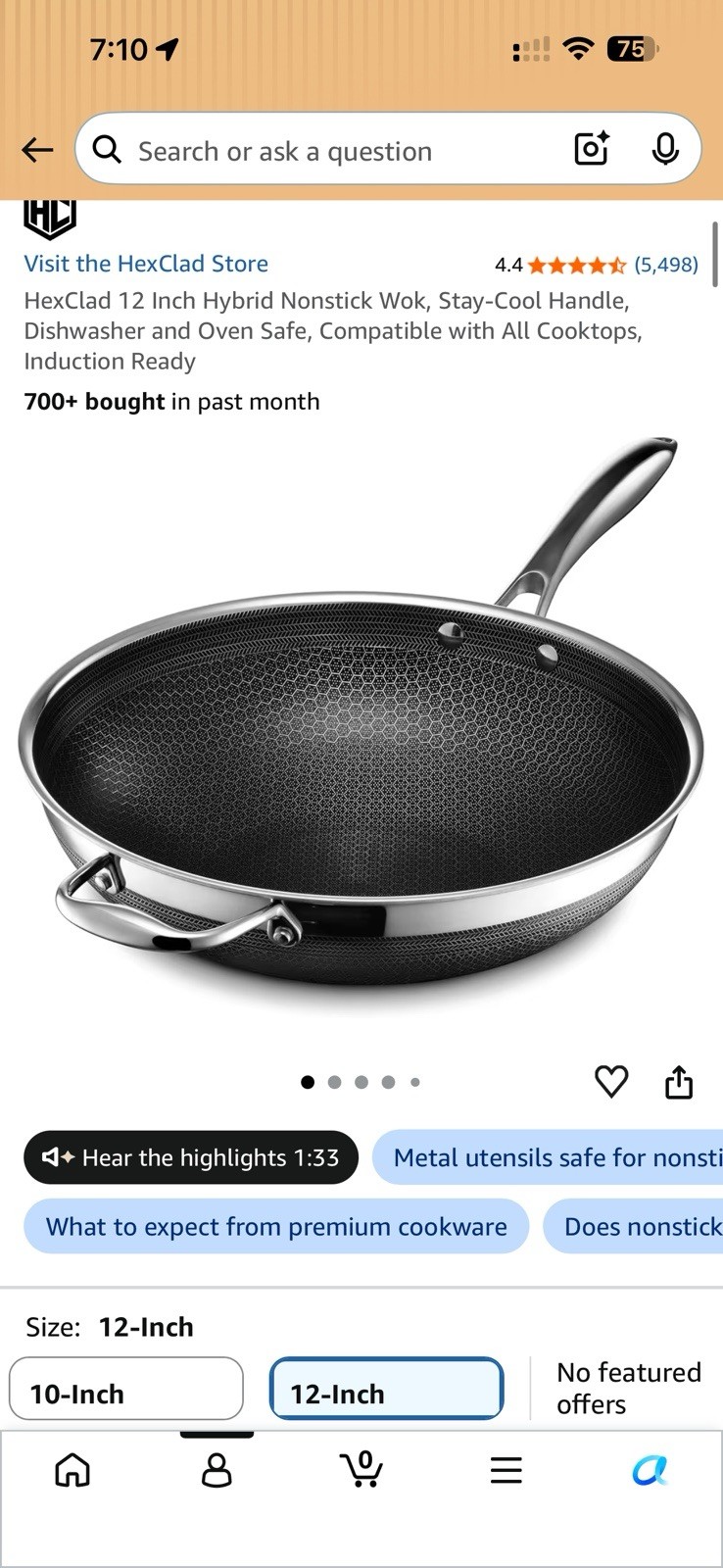 Brand New Hexclad Nonstick 12 Inch Wok