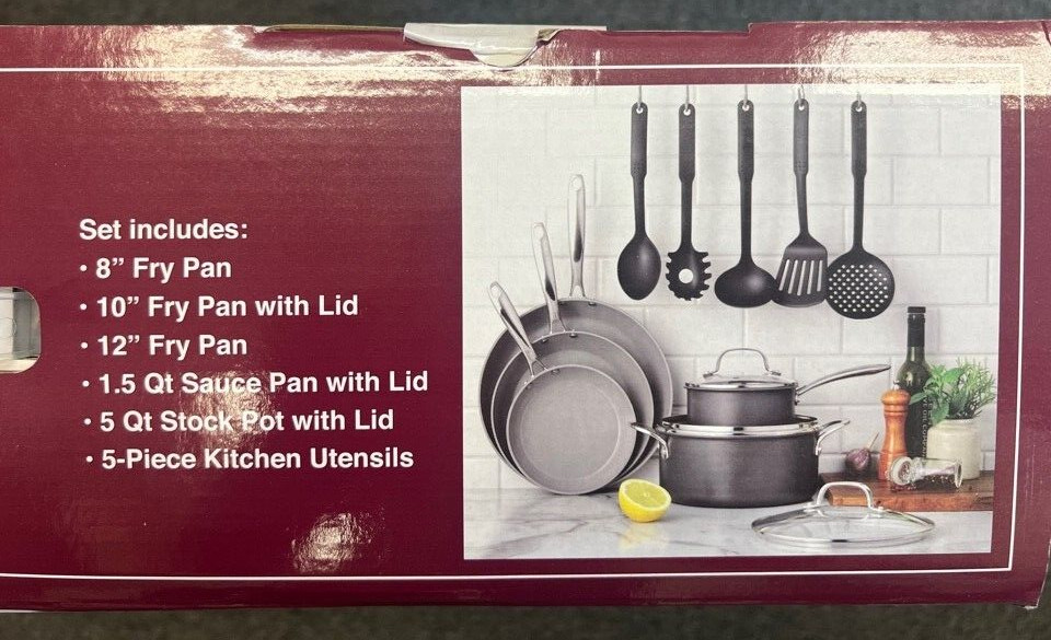 Granitestone Diamond PRO Non Stick Hard Anodized Aluminum 13 Pieces Cookware Set