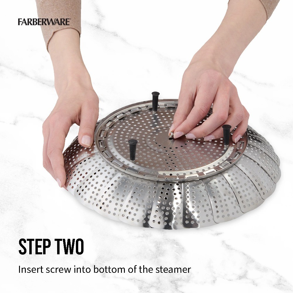 Professional Stainless Steel 11 Inch Steamer Basket with Lid for Cooking