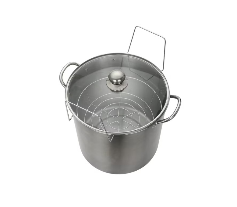 21.5 Quart Stainless Steel Canning Pot with Rack for Home Preserving