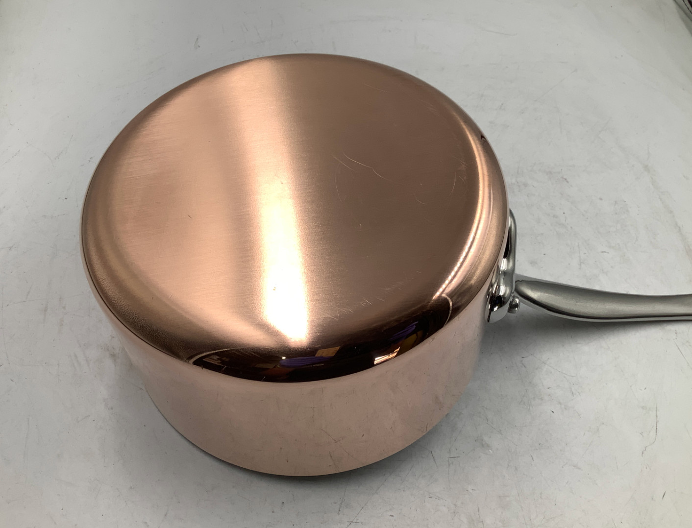 Mauviel M’Heritage 150 S Polished Copper & Stainless Steel Sauce Pan. 1.9 Qt