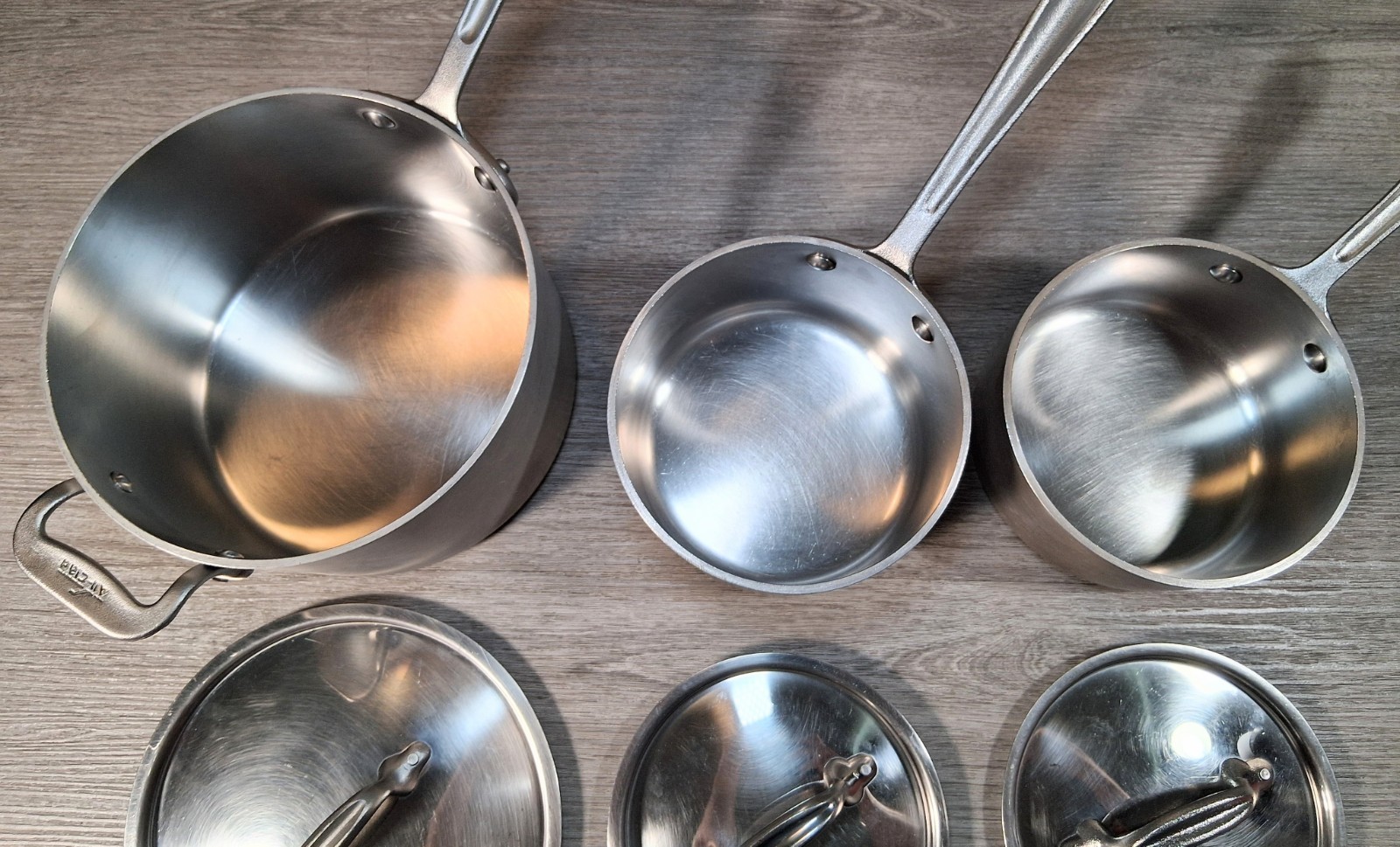 All-Clad Master Chef Cookware Set (10 Nice Pcs. Pots/Pans/Lids) Very Clean