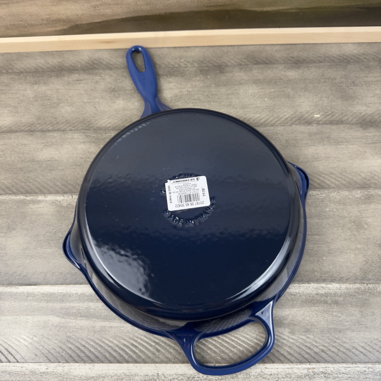 Le Creuset Signature Enameled Cast Iron Deep Skillet 10 1/4” Lapis Scuffed Read