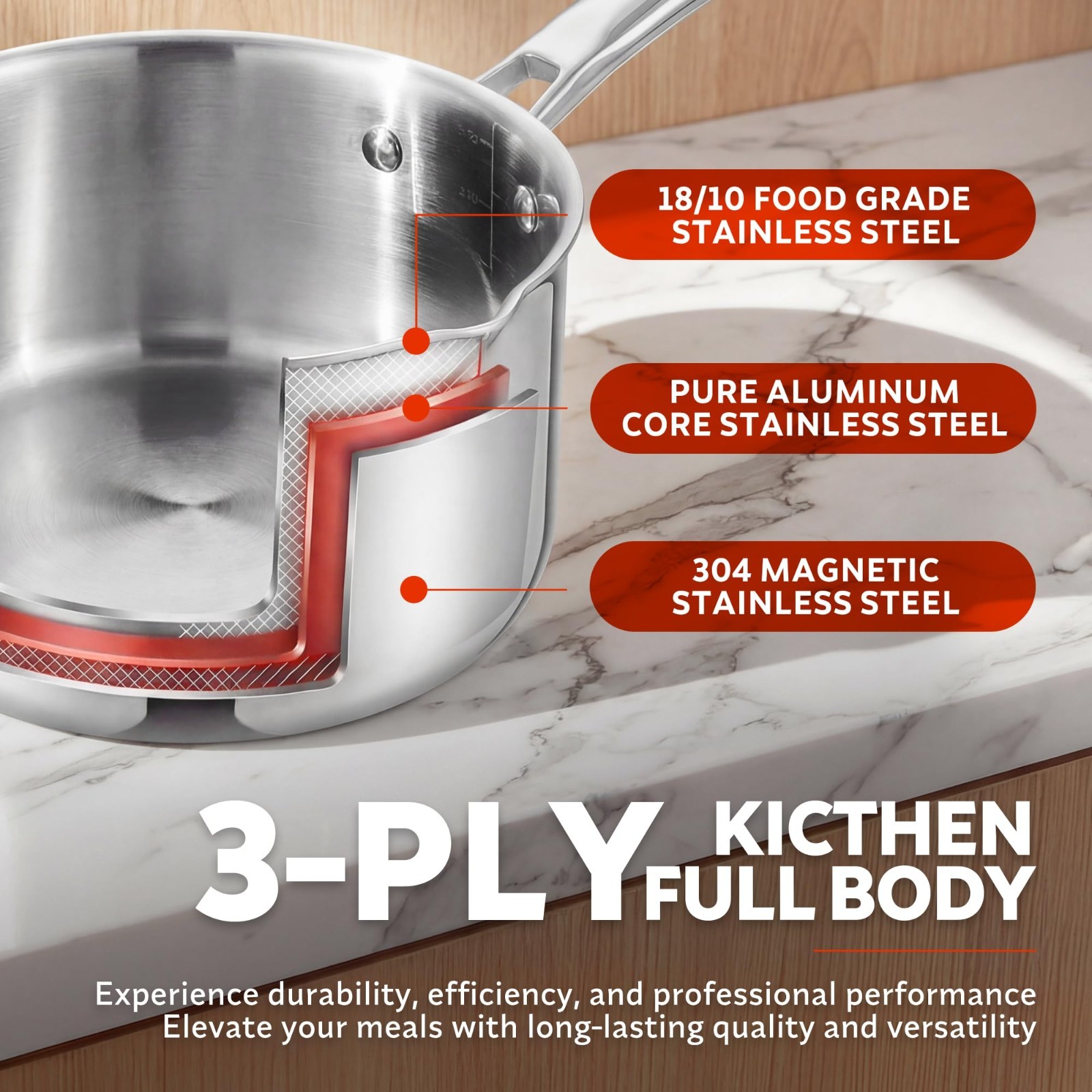 2-in-1 Stainless Steel Steamer & Saucepan Set – 1.5 Qt with Pour Spouts & Glass
