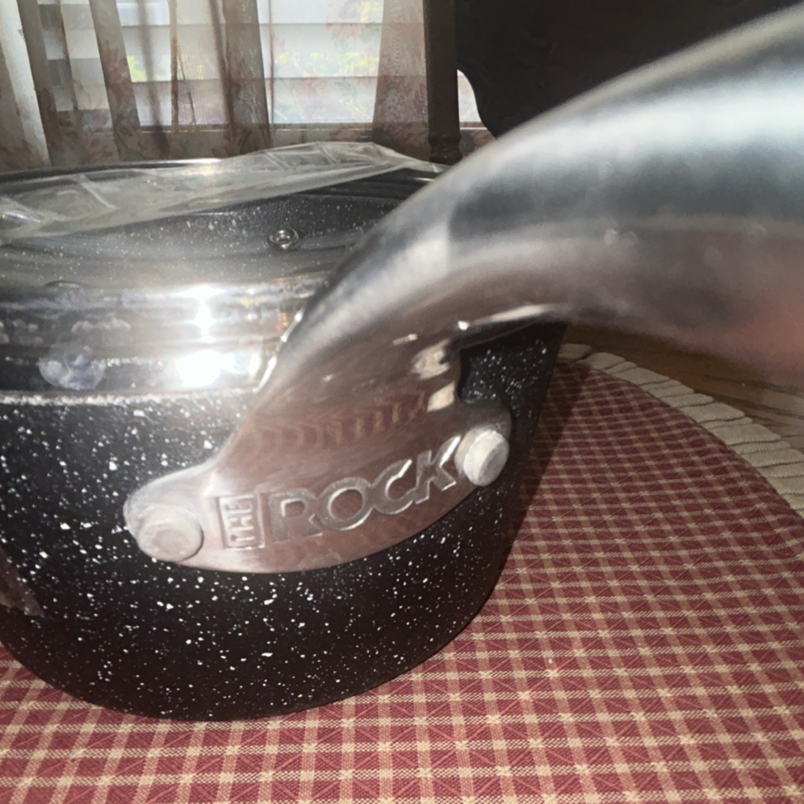 The Rock 3 qt Aluminum Non-Stick Saucepan w/ Glass Lid, Induction, Black