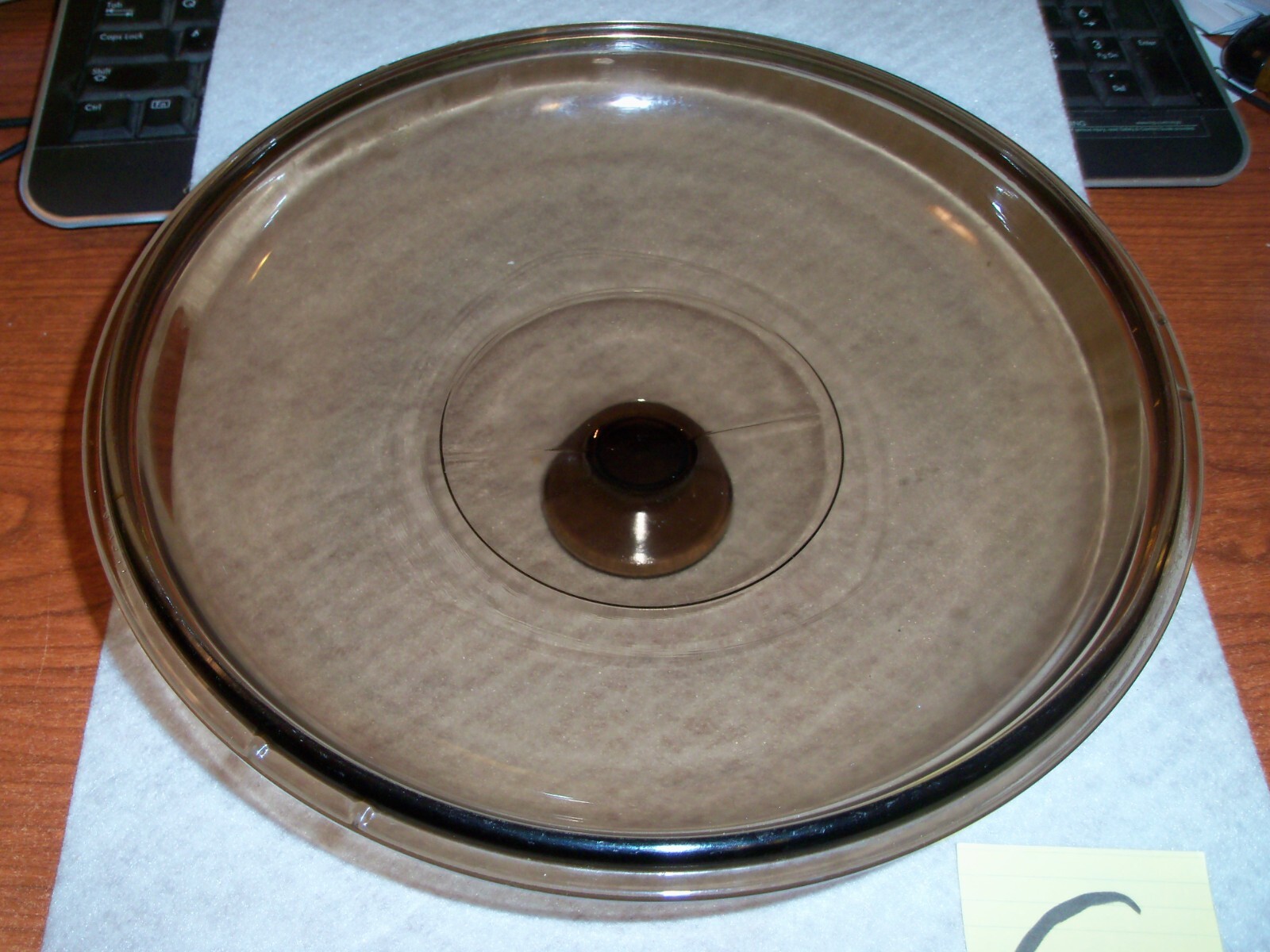 CORNING WARE PYREX REPLACEMENT LID ONLY VISIONS AMBER BROWN ROUND GLASS V-2.5-C