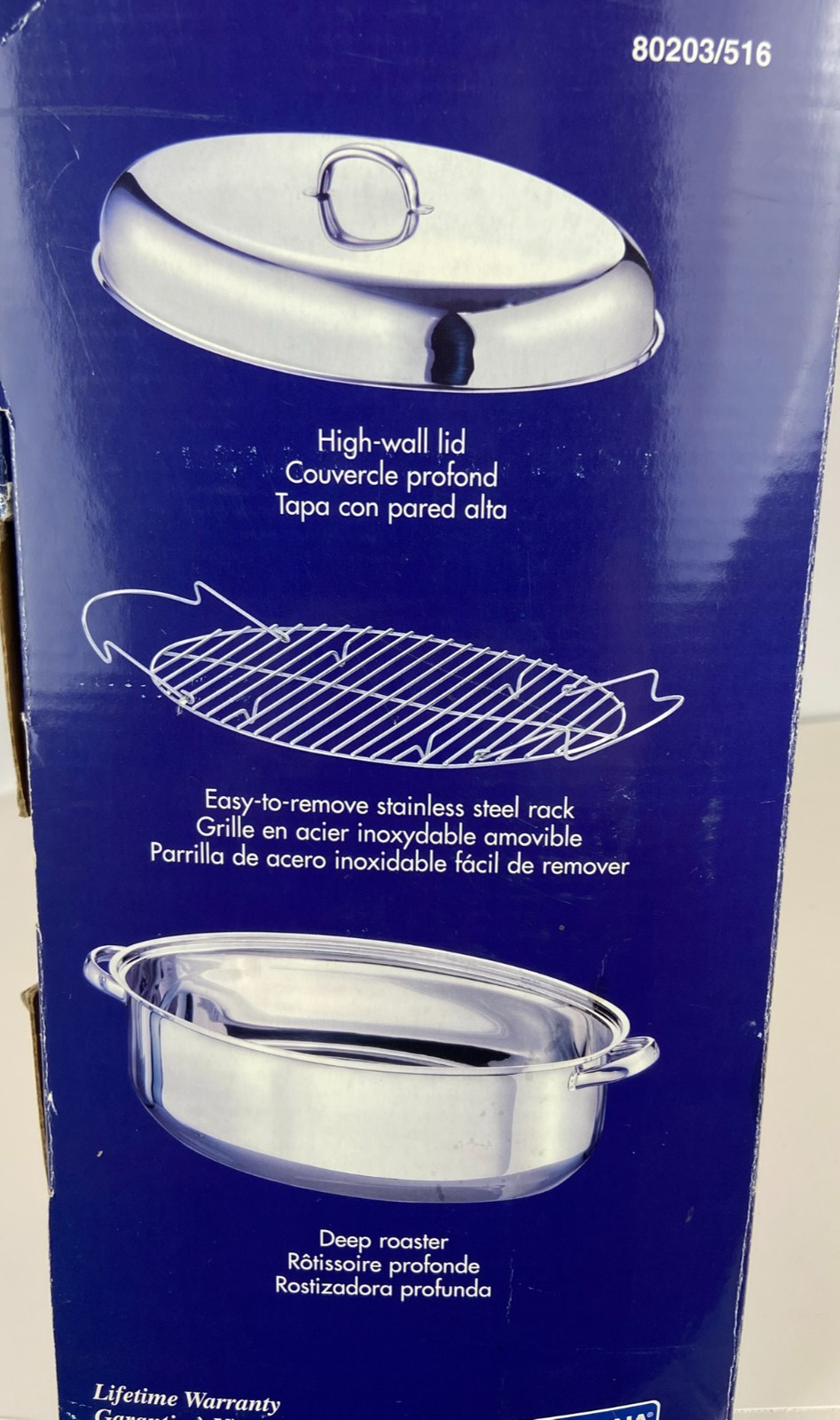 Professional 12 Qt. TRAMONTINA Stainless Steel Deep Oval Oven Roaster w Rack Pot