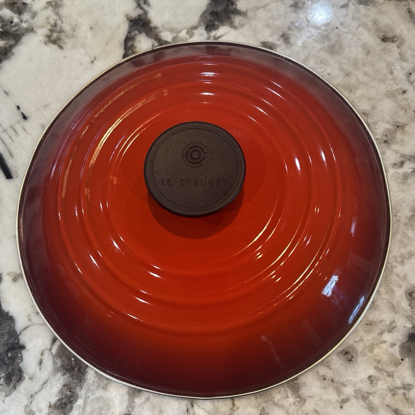 Le Creuset Replacement Stock Pot Lid Red Enamel Steel 9 3/8” 24cm Genuine
