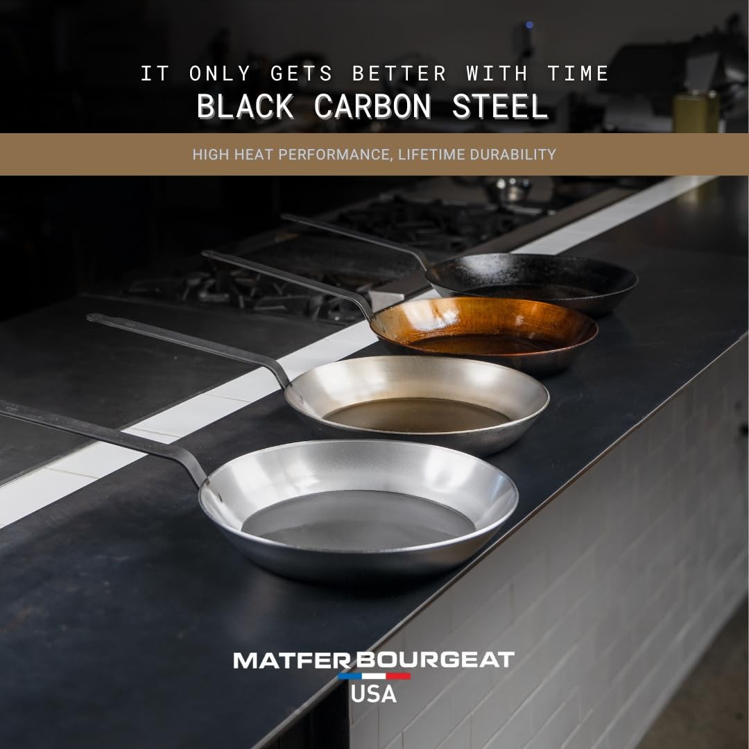 Bourgeat Black Carbon Steel Crêpe Pan, 8 1/2″