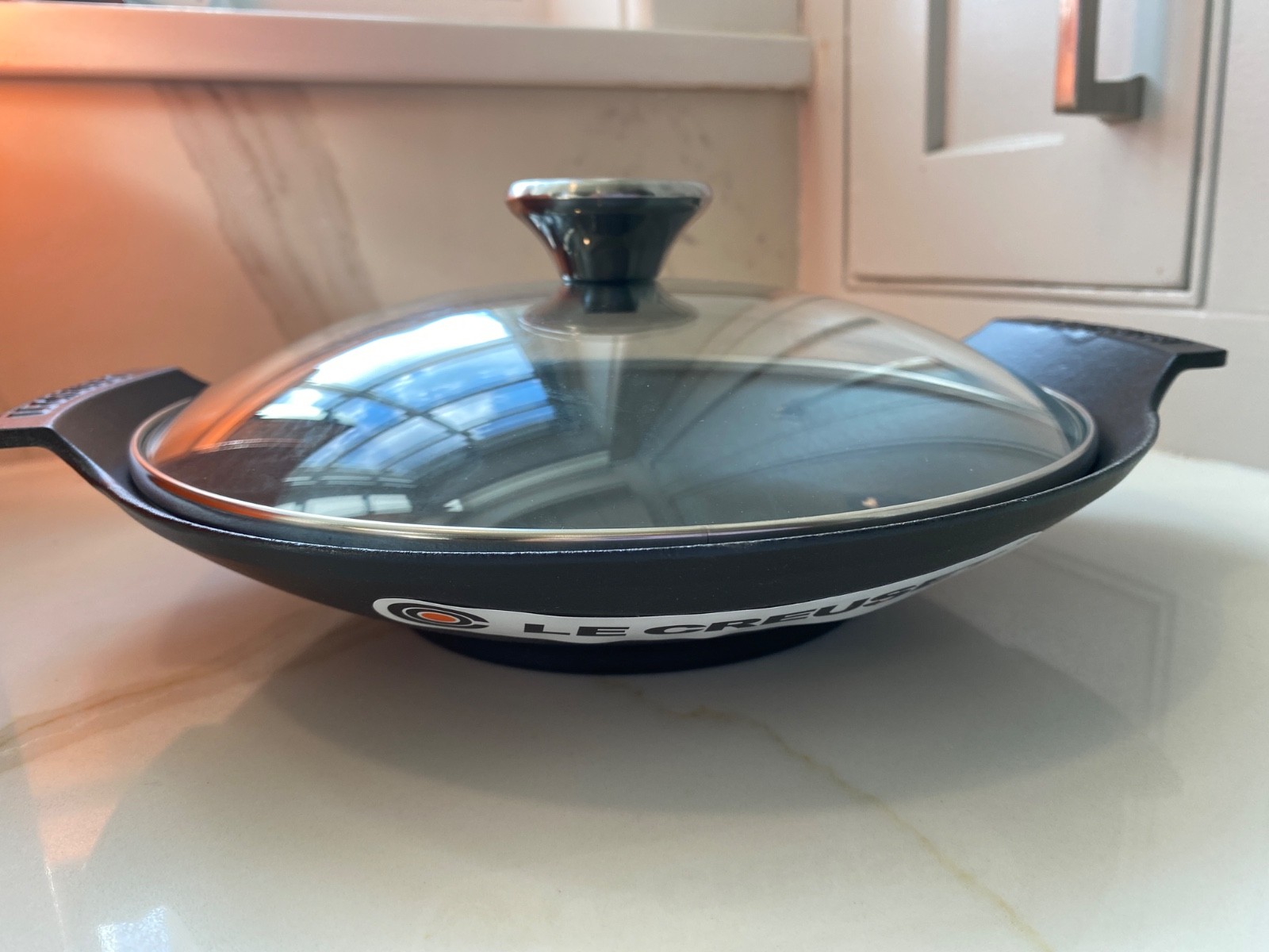 LE CREUSET MINI WOK WITH GLASS LID MATTE BLACK NEW/BOX