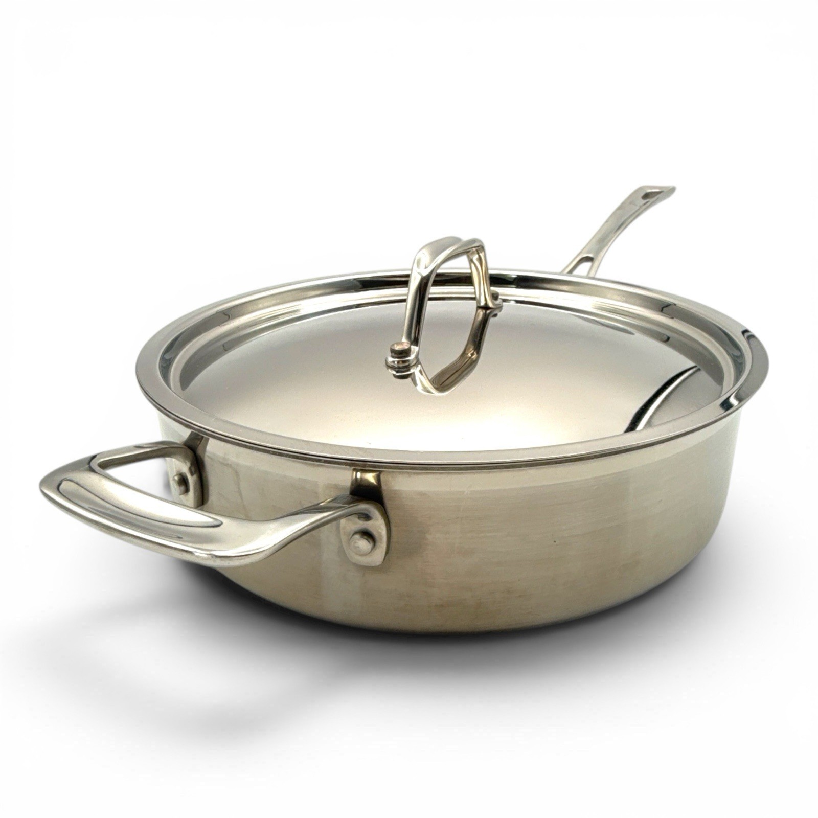 Italic 3Qt Stainless Steel Clad Saucier Pan With Lid