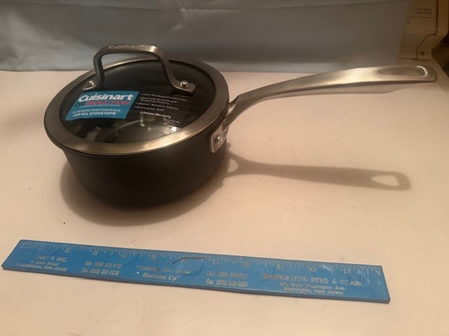 NEW CUISINART 500* F DC INDUCTION + ALL STOVES HARD ANODIZE 1.5 QT CVD SAUCEPAN