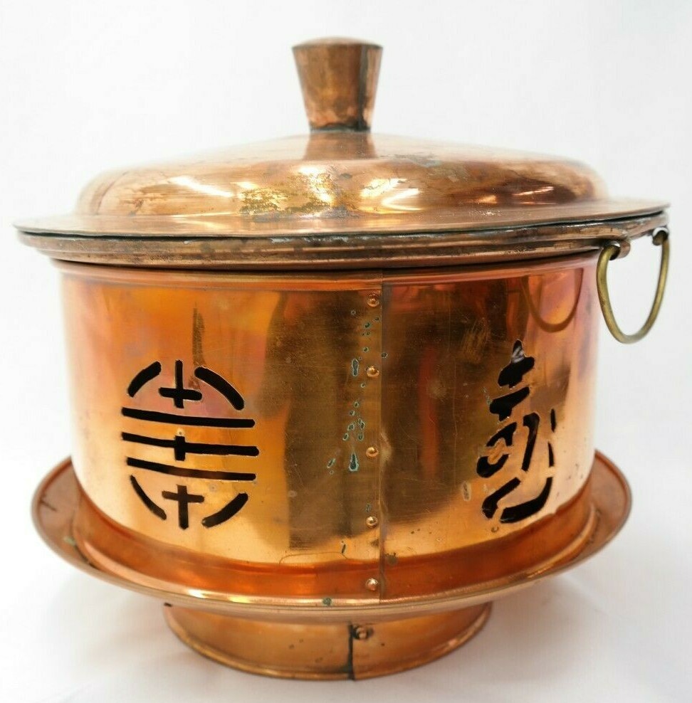 Oriental Metal Pot Copper Tone Candle Holder Tea Light Holder MT