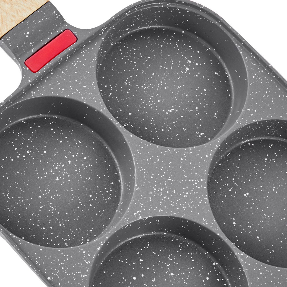 4-Cup Nonstick Egg Frying Pan Aluminum Breakfast Omelette Skillet for Cooking
