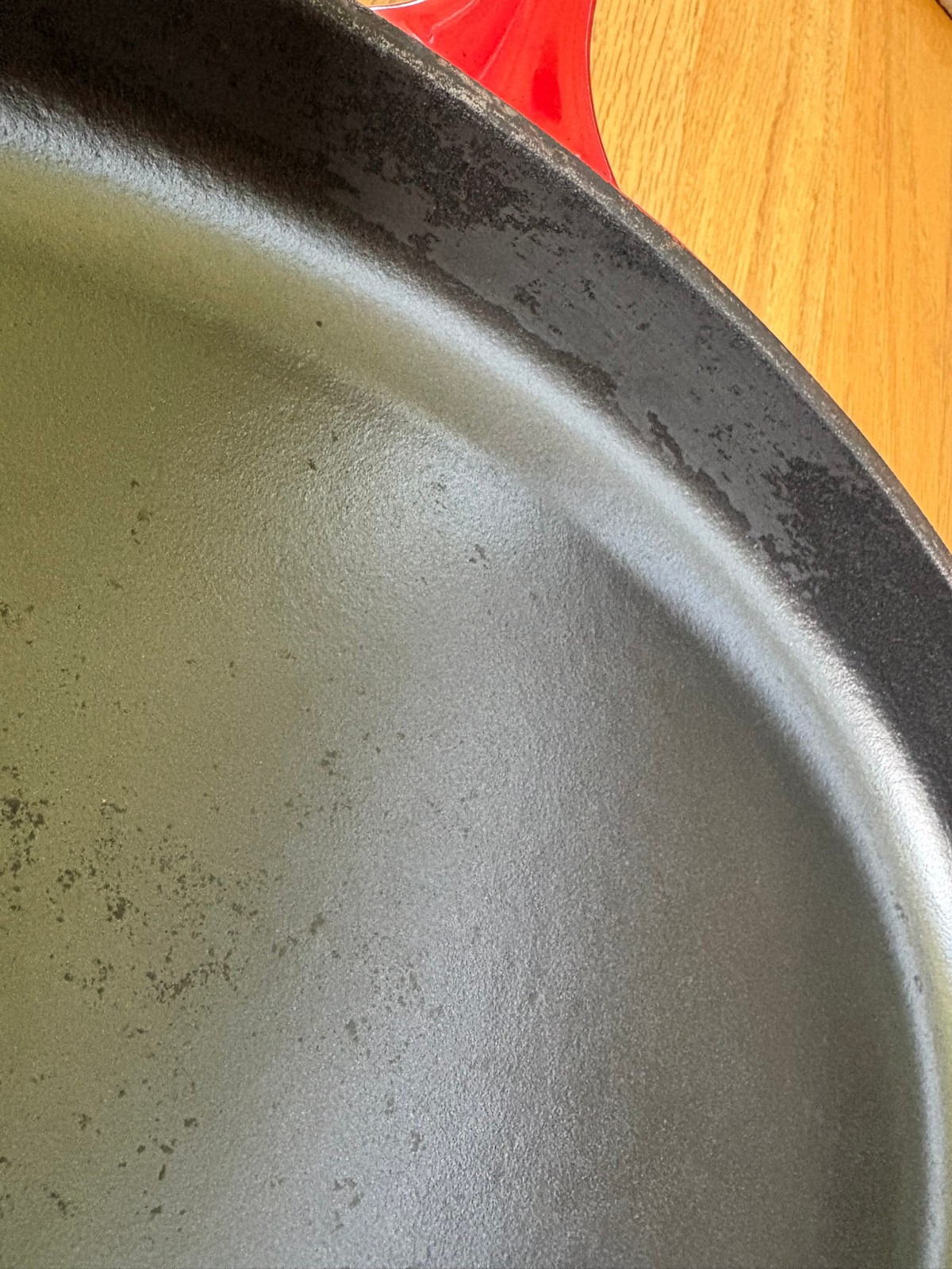 Le Creuset Oval Skillet 40 Red Enamel Cast Iron Pan Large 15.75″ France