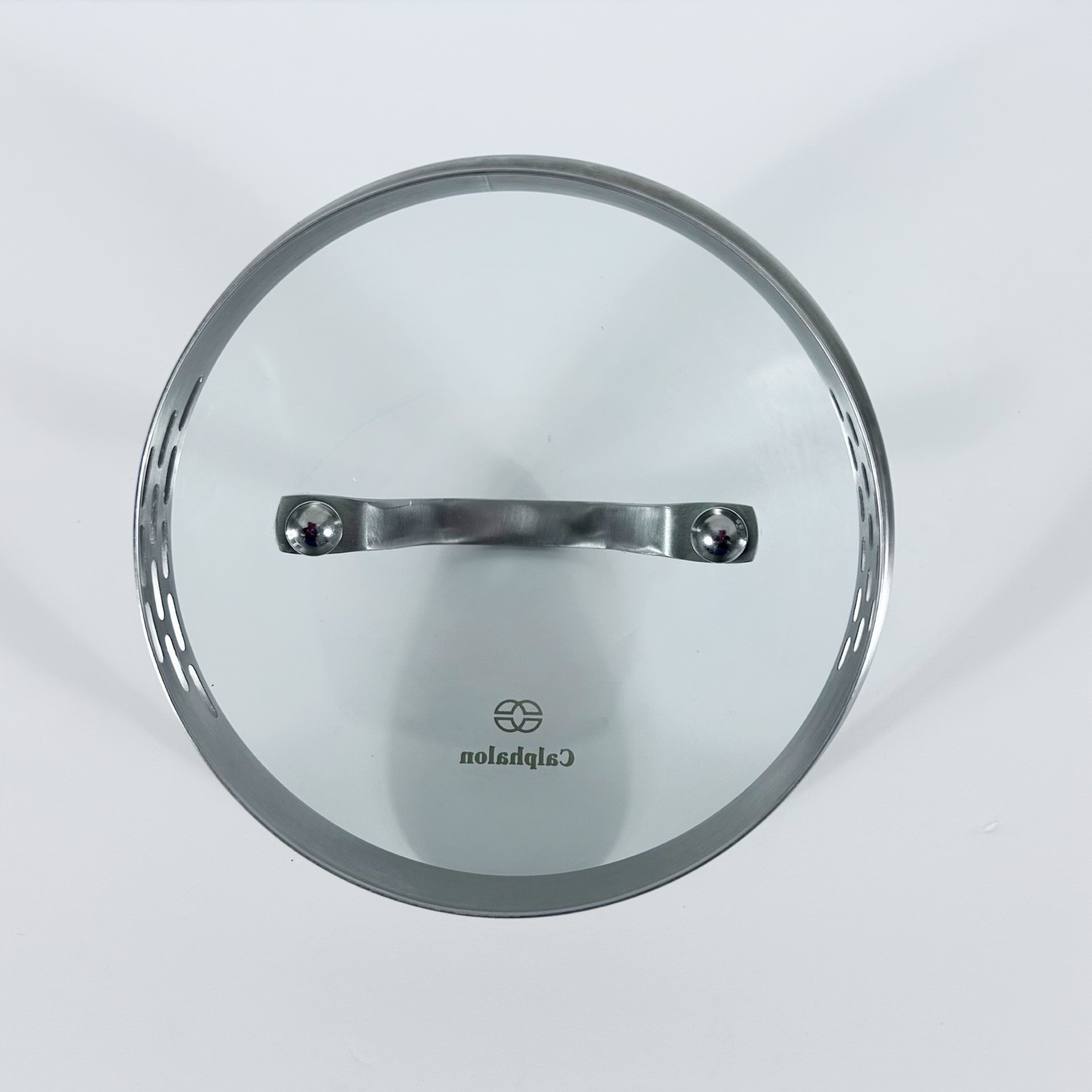 Calphalon Glass Lid w/ Strainer Vent Stainless Rim Replacement Lid Only 5.5″