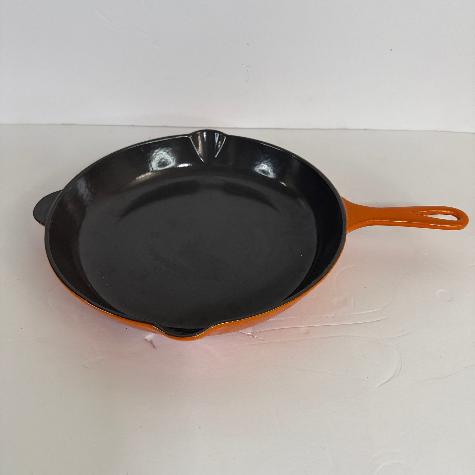 Le Creuset 26 Enameled Cast Iron Skillet Flame Orange 10.25 Inch Made in France