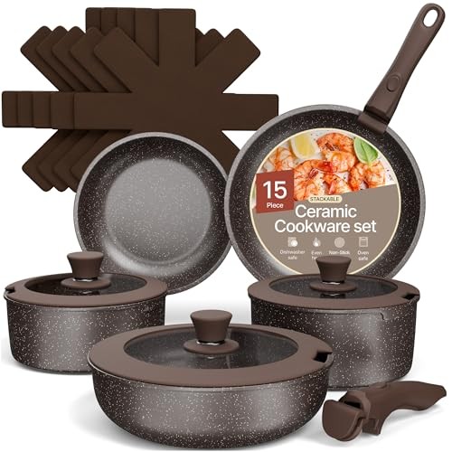 Bakken- Swiss Kitchen Cookware Set – Nonstick Granite Coating, Pots and Pans