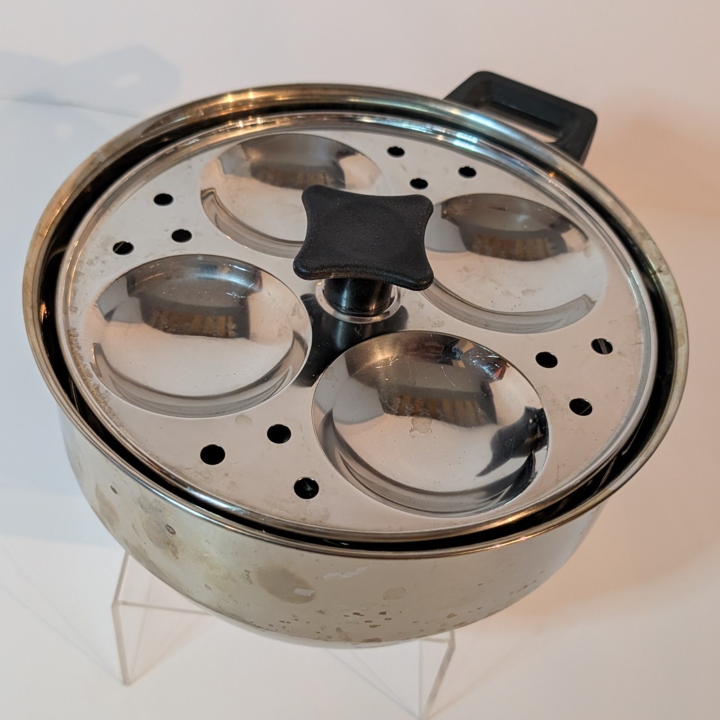 Idli Cooker Maker 3 Plates Makes 12 at a Time w Built in Steamer Stainless Steel