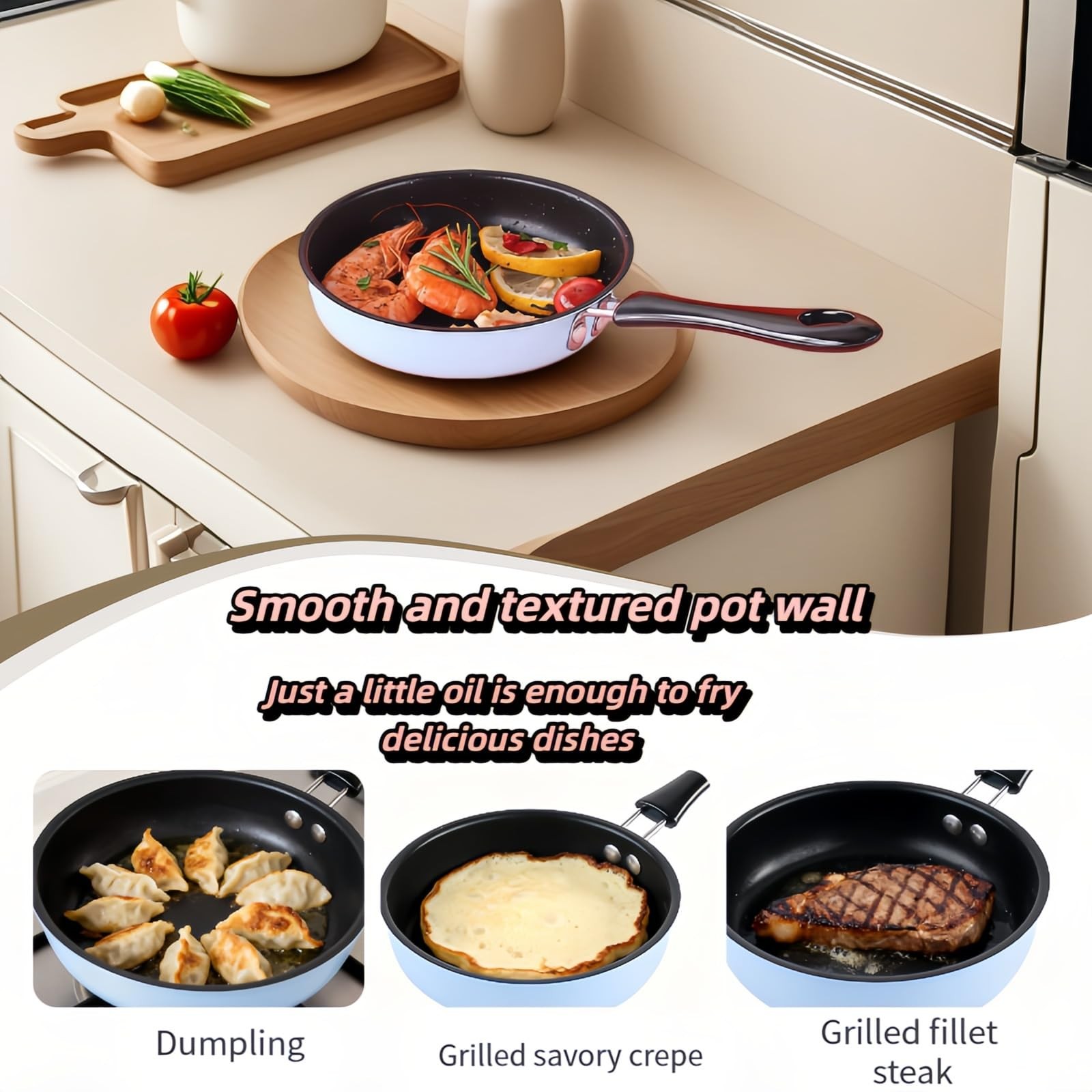 4.7inch Mini Non-Tick Egg Pan – 5-Layer Coating, Dishwasher Safe, Gas/Inducti…