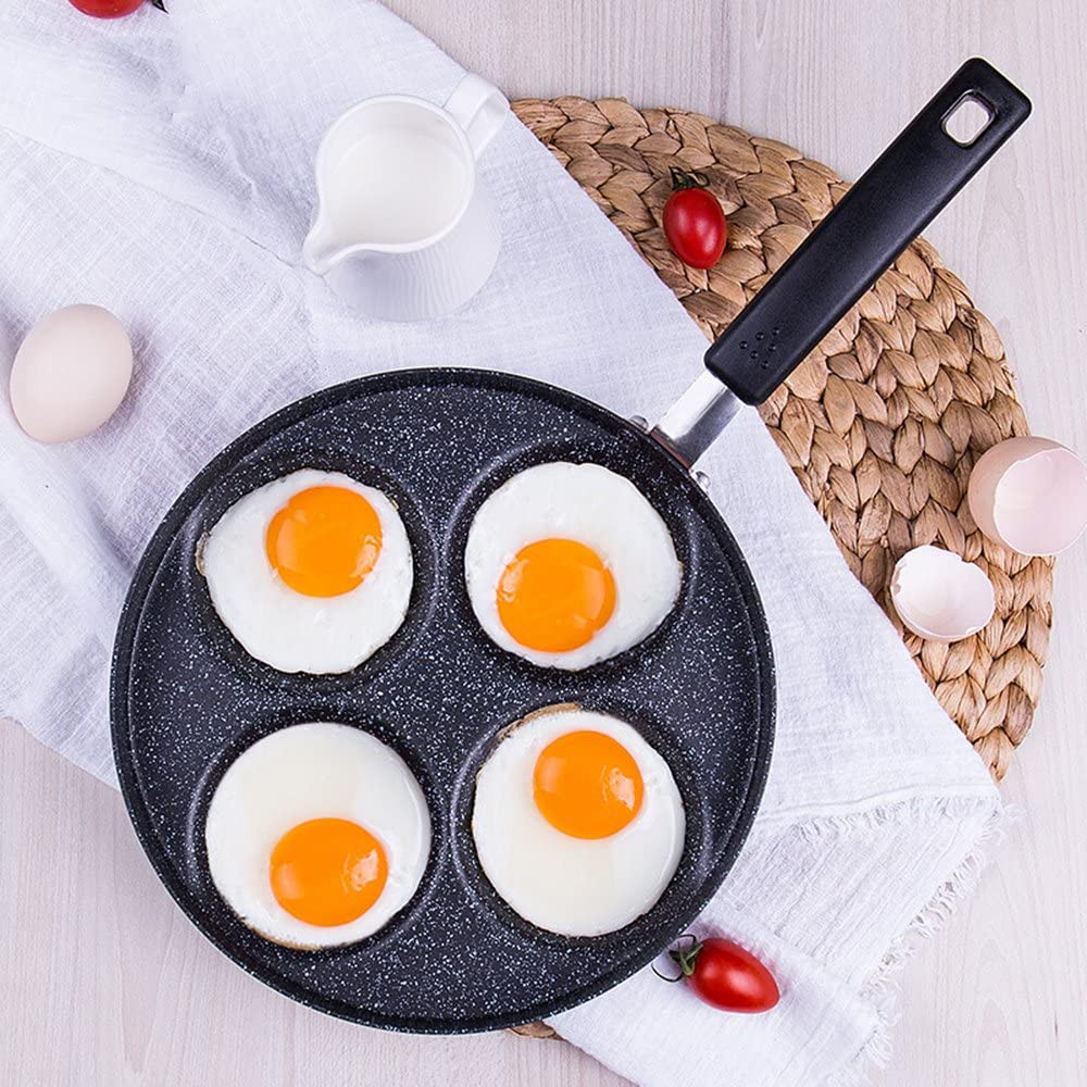 Egg Frying Pan Non Stick Egg Cooker Pan 4 Cup Aluminum NEW