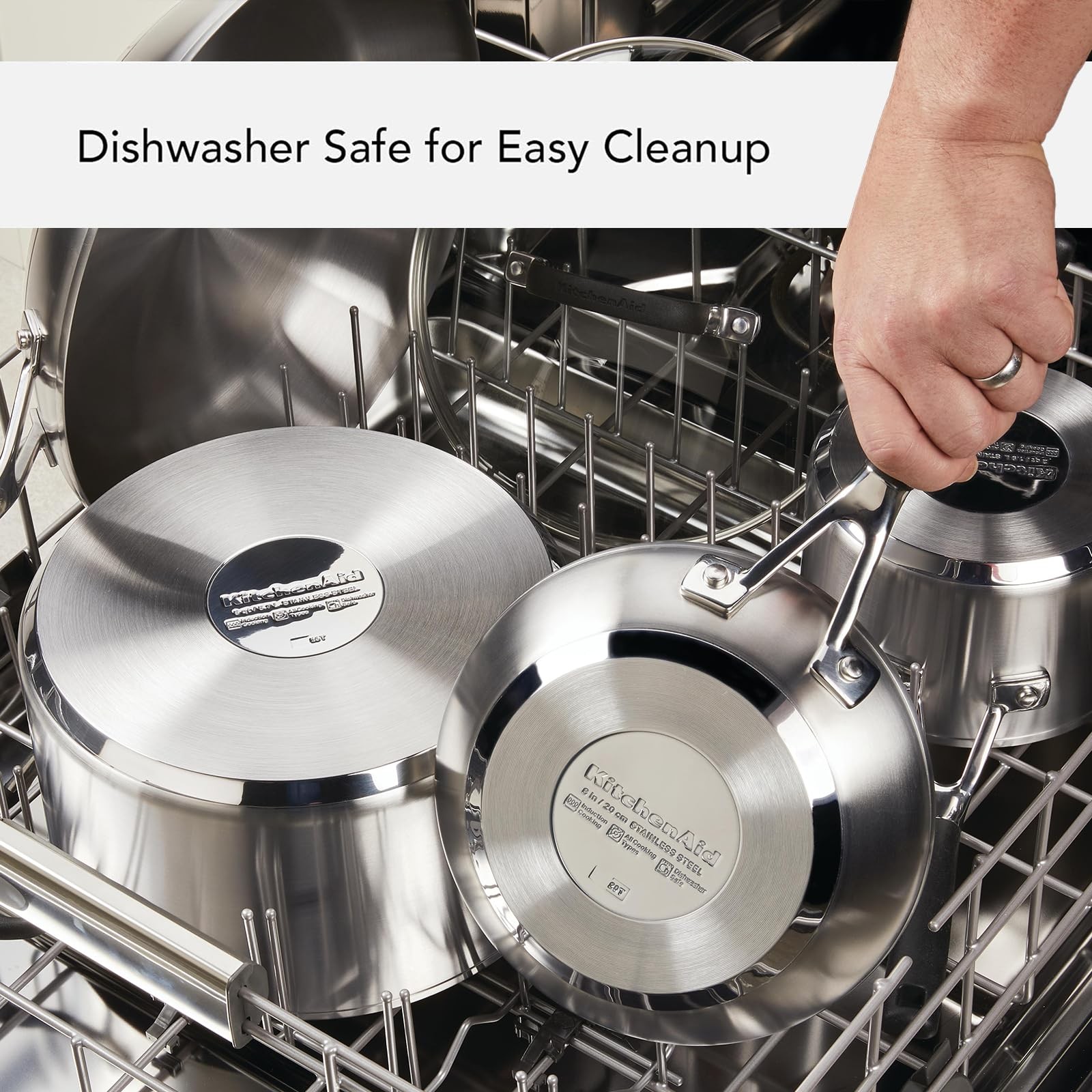 KitchenAid Stainless Steel Cookware 10 Piece, Brushed