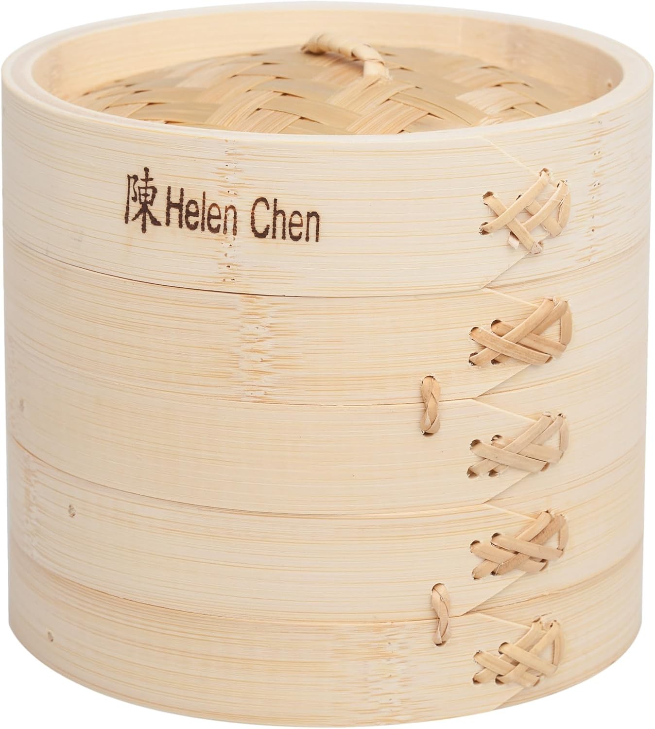 2 Tier Bamboo Steamer Basket 6 Inch for Dumplings Bao Buns Vegetables Fish Rice