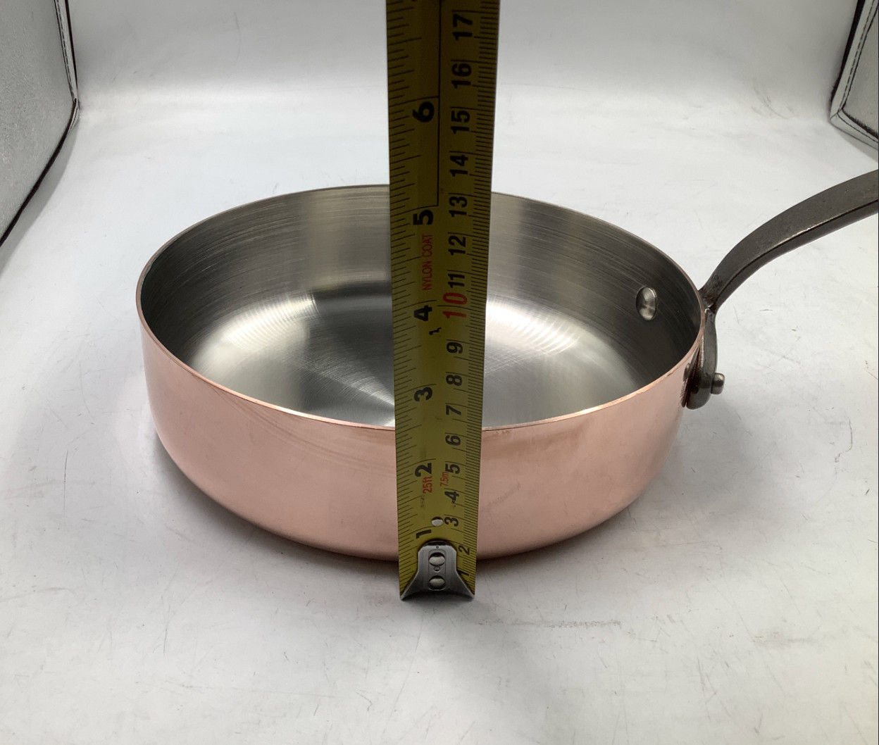 Mauviel M’Heritage M150CI Polished Copper & Stainless Steel Saute Pan, 1.8 Qt