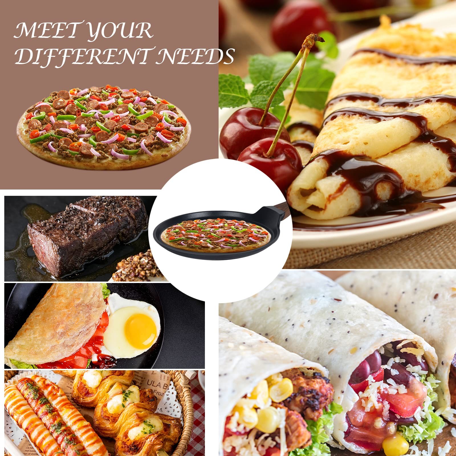 11 Inch Nonstick Crepe Pan Skillet Dosa Tawa Omelette Tortillas Griddle