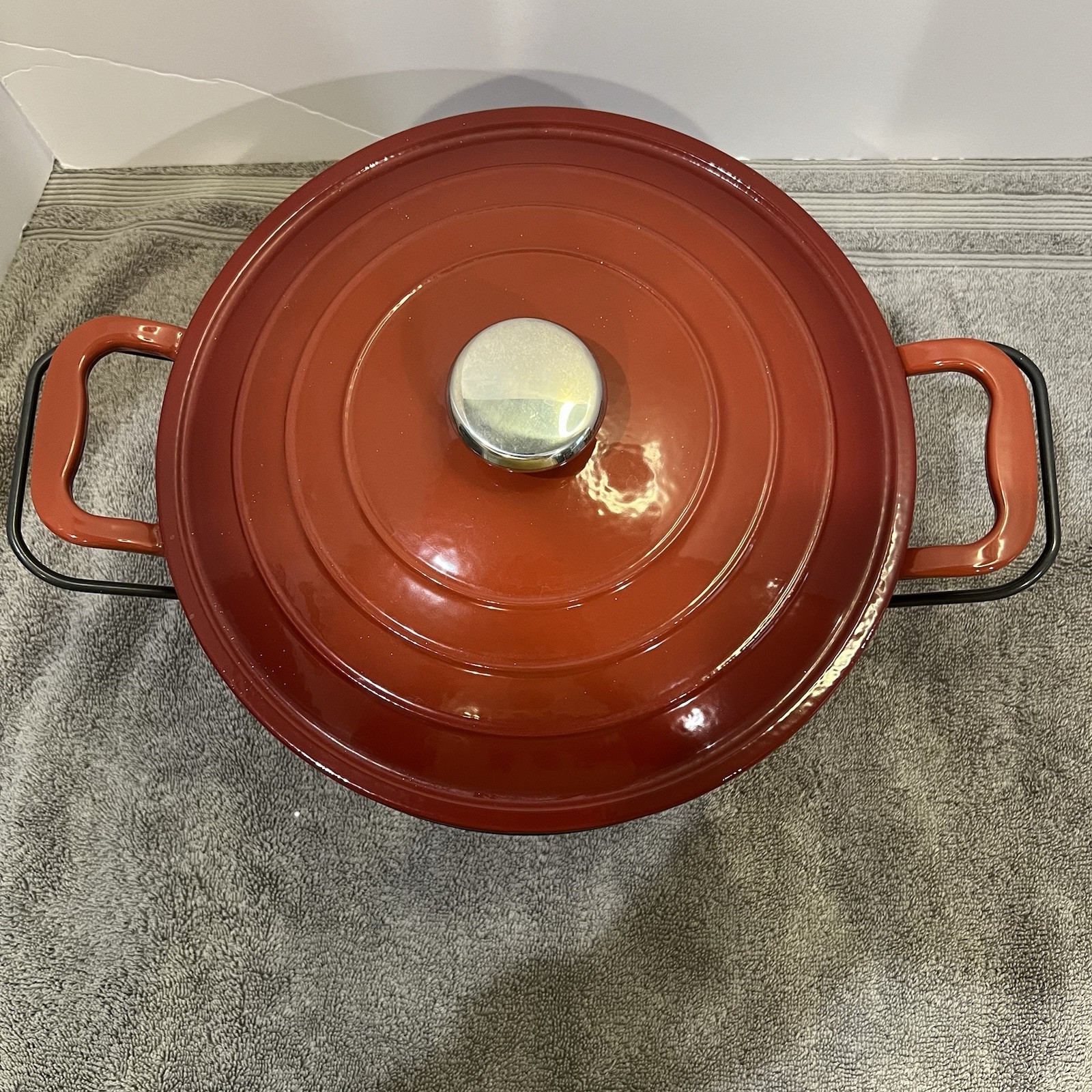 Cooks Essentials Companion Cookware Red 3 Pieces Cast Iron Enamel Dutch Oven NIP