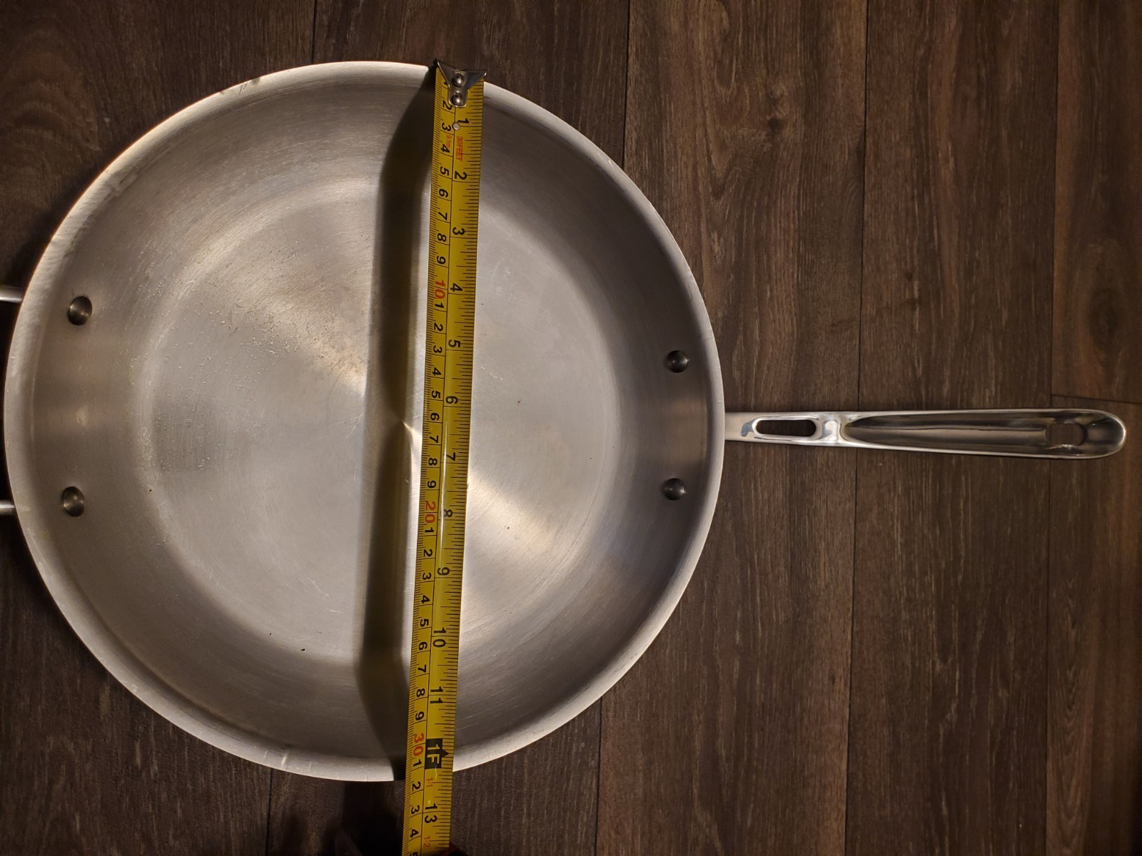 2 pieces all clad copper core frying pans 12″ & 8 “